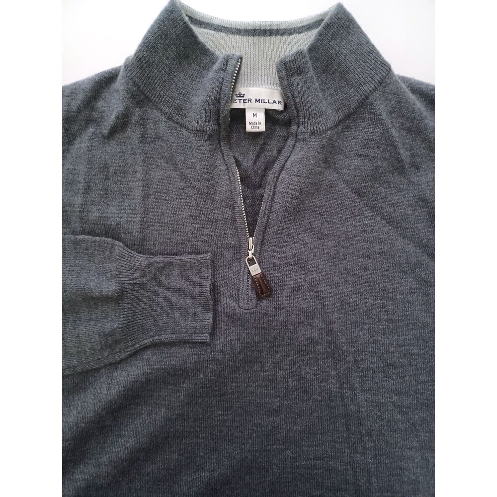 Peter Millar Crown Soft Merino Wool Silk 1/4 Zip Sweater Golf Preppy Old Money